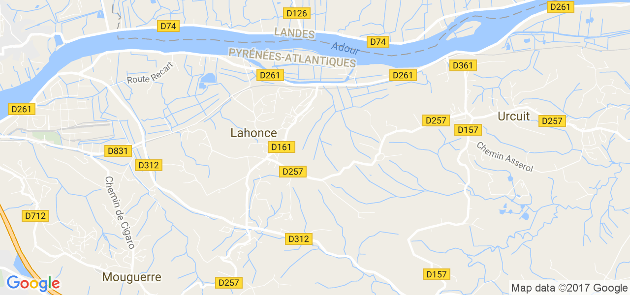 map de la ville de Lahonce