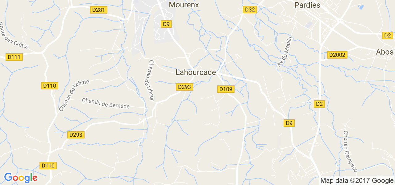 map de la ville de Lahourcade