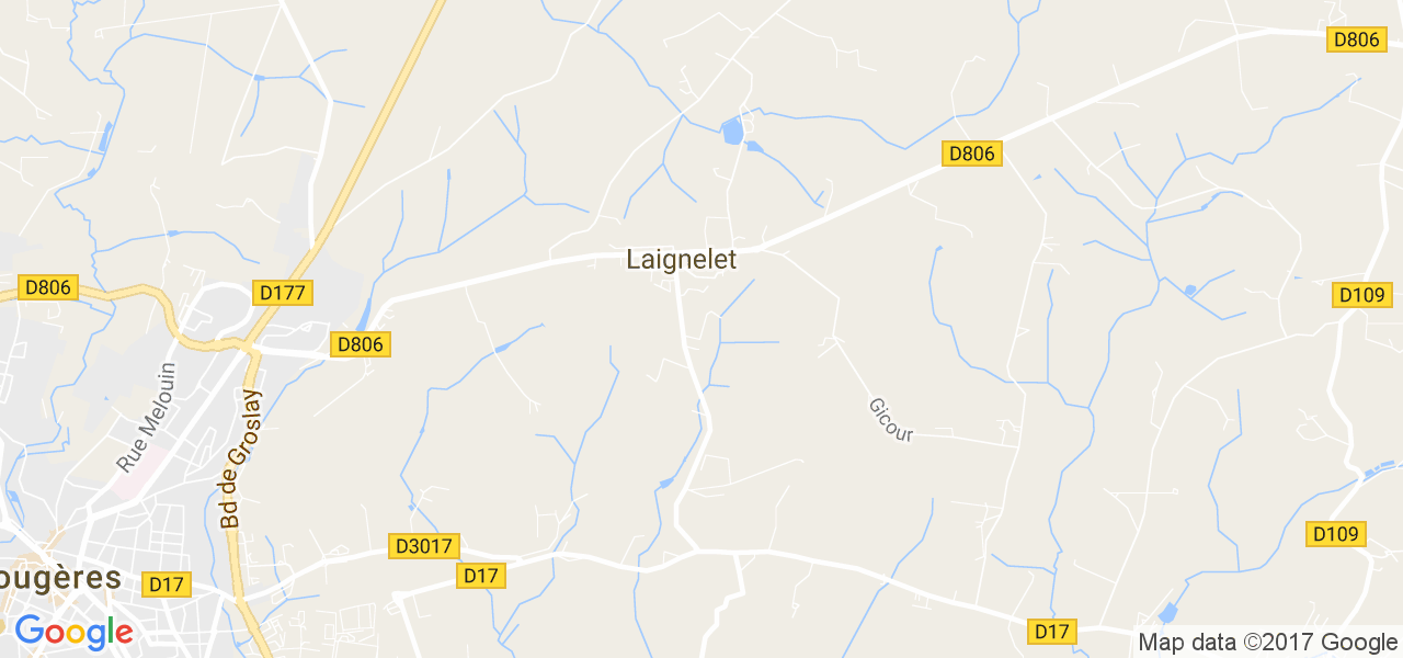 map de la ville de Laignelet