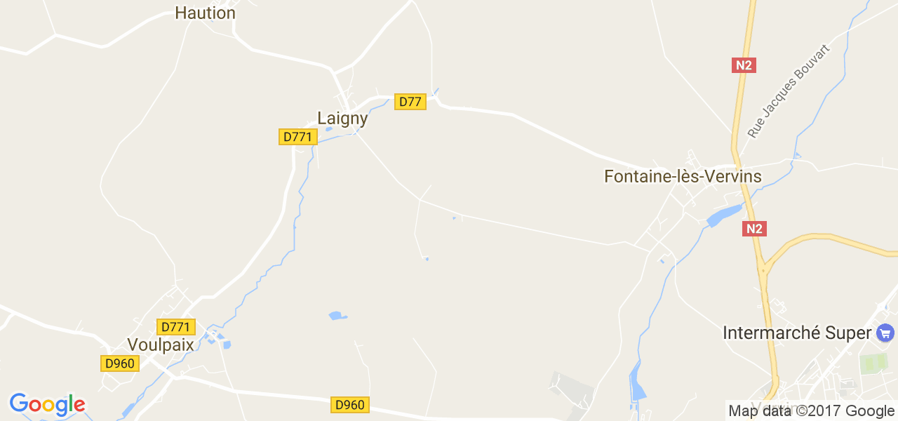 map de la ville de Laigny