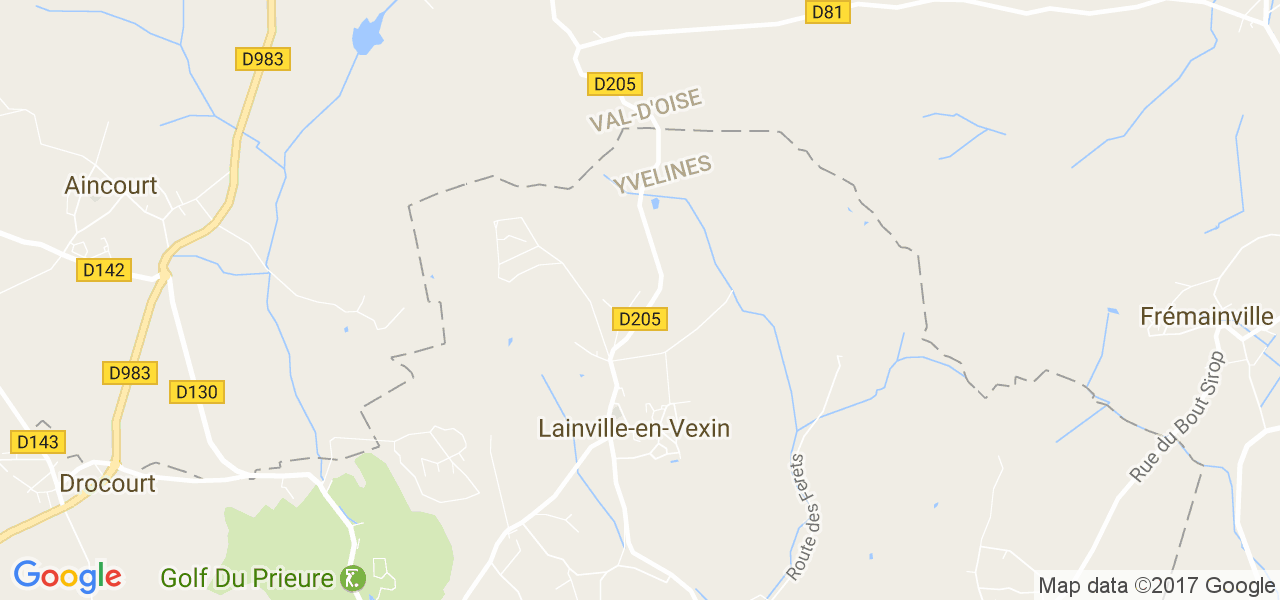 map de la ville de Lainville-en-Vexin