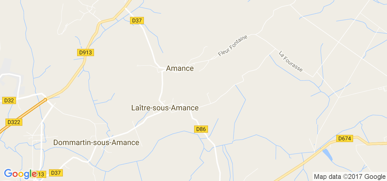 map de la ville de Laître-sous-Amance