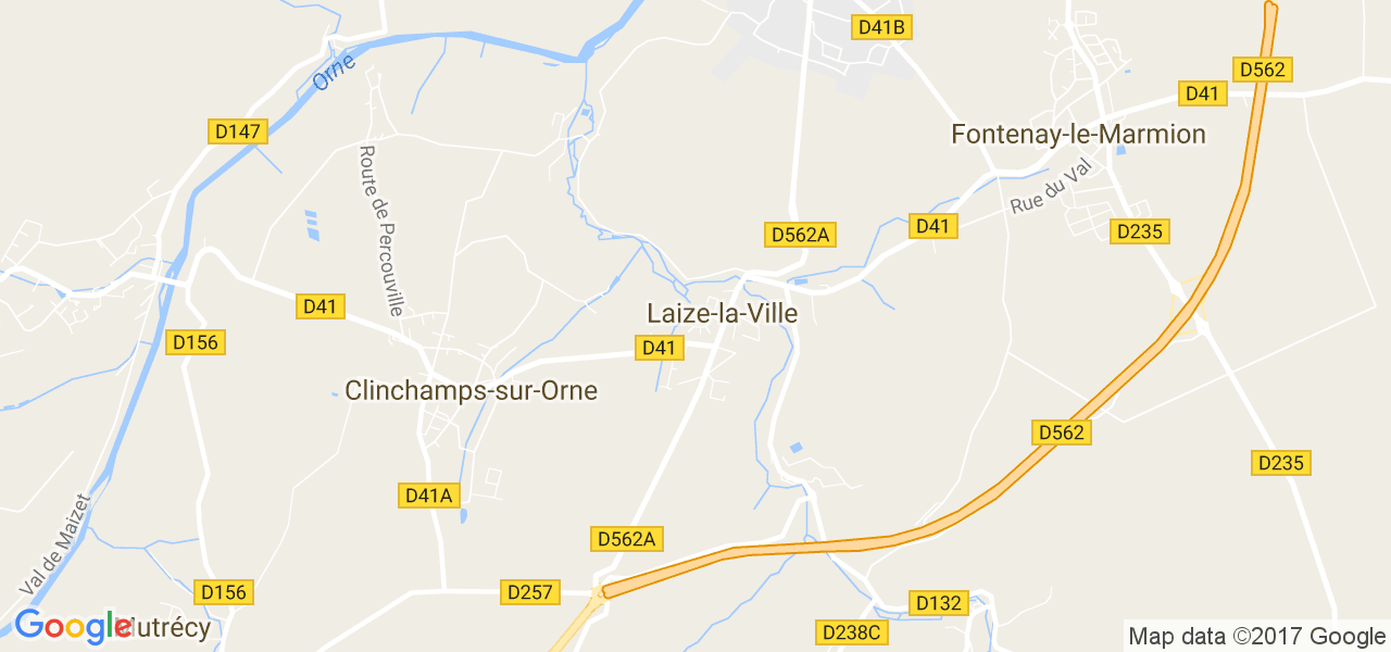 map de la ville de Laize-la-Ville