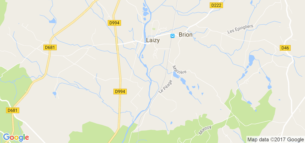 map de la ville de Laizy