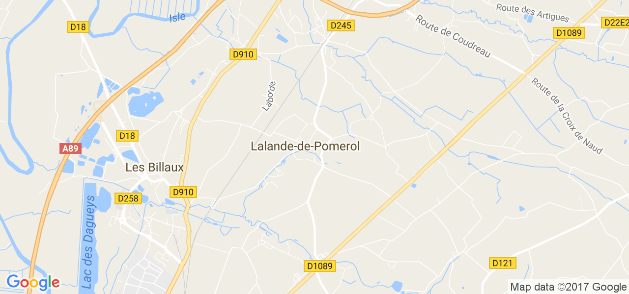 map de la ville de Lalande-de-Pomerol