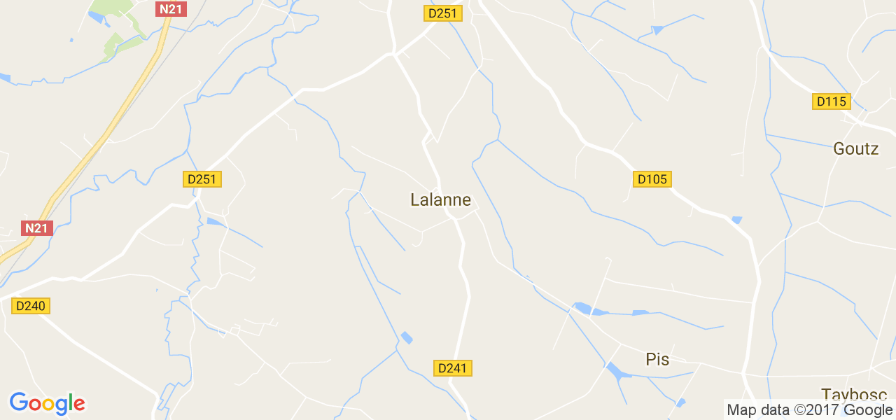 map de la ville de Lalanne