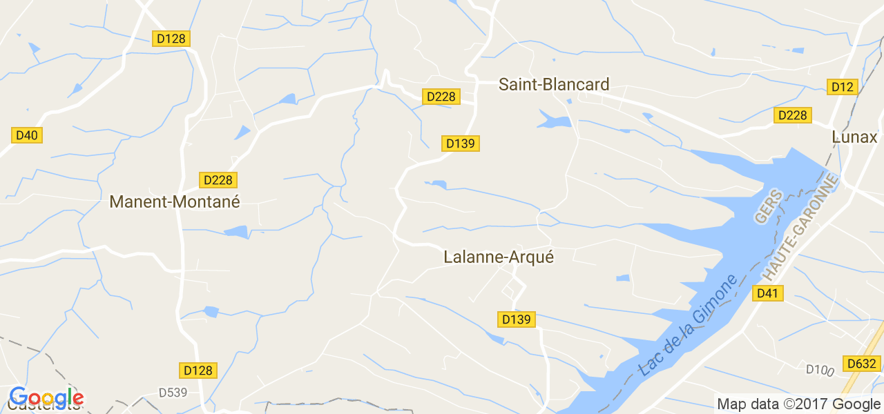 map de la ville de Lalanne-Arqué