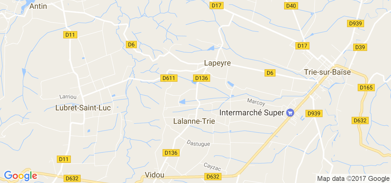 map de la ville de Lalanne-Trie