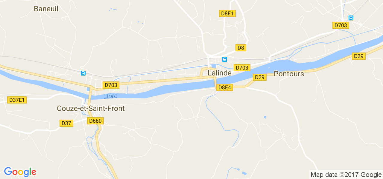 map de la ville de Lalinde