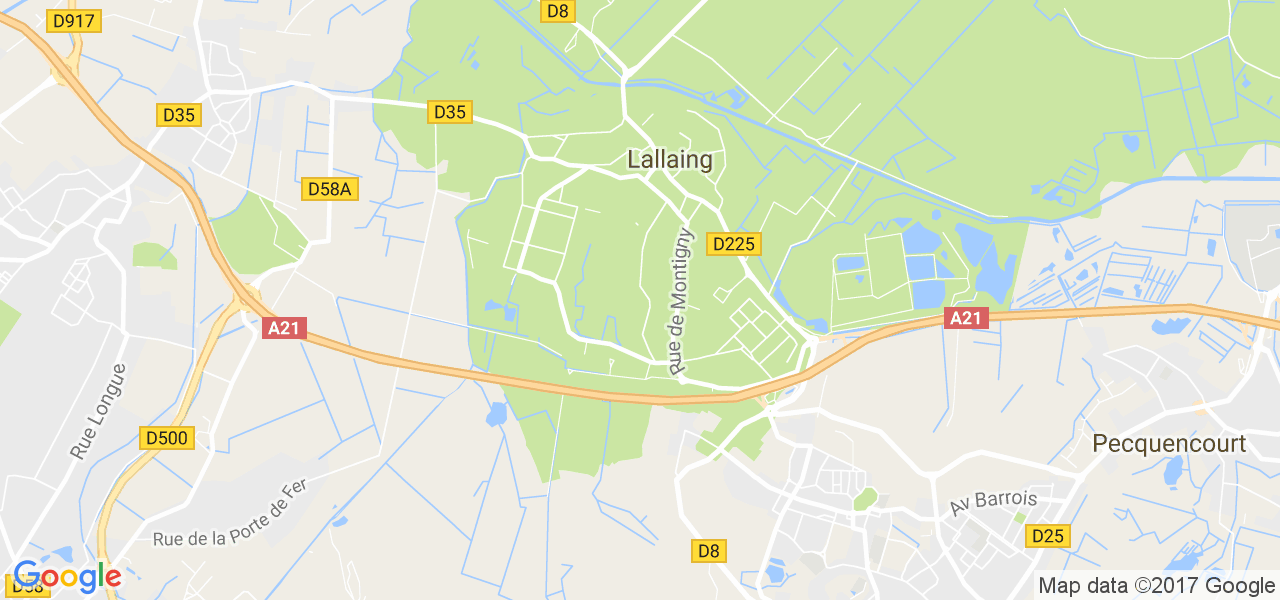 map de la ville de Lallaing