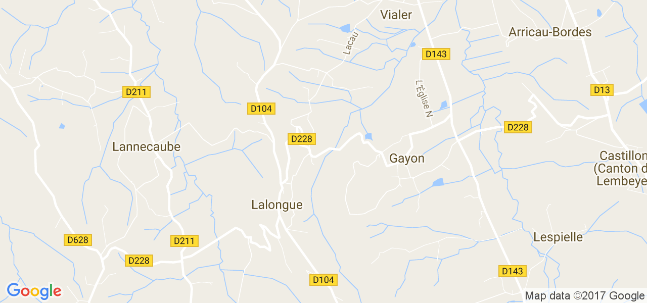 map de la ville de Lalongue