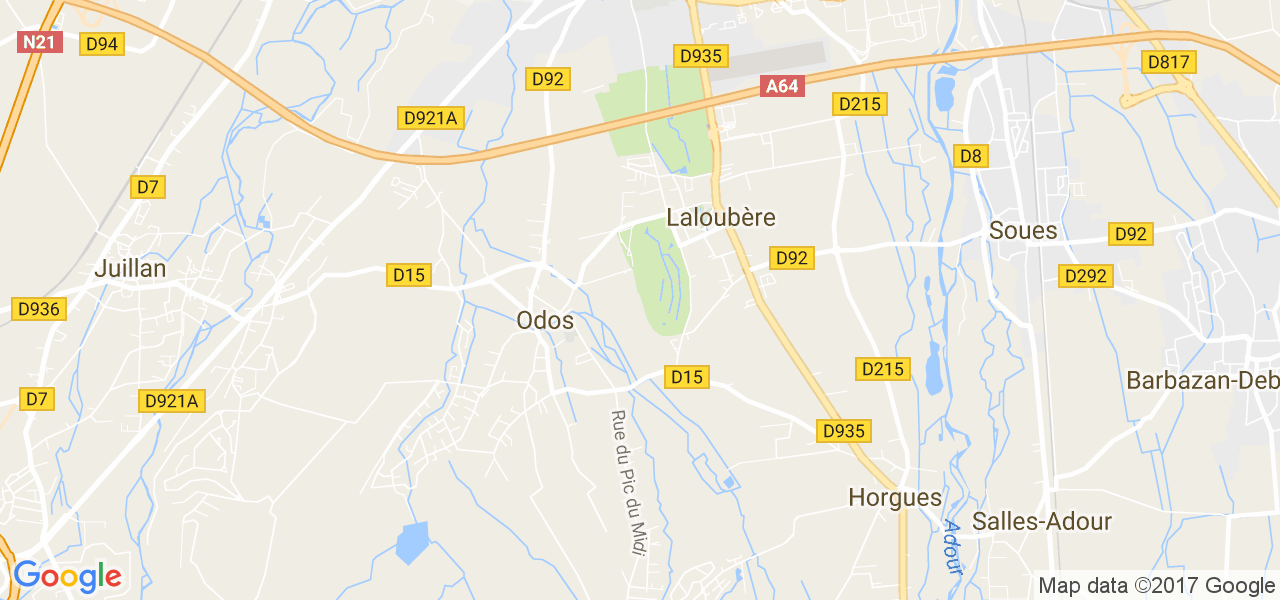 map de la ville de Laloubère