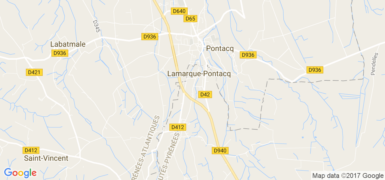 map de la ville de Lamarque-Pontacq