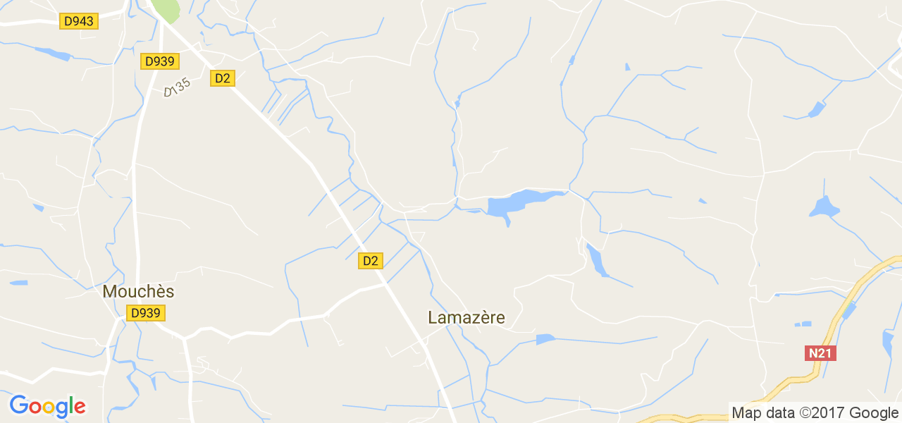 map de la ville de Lamazère