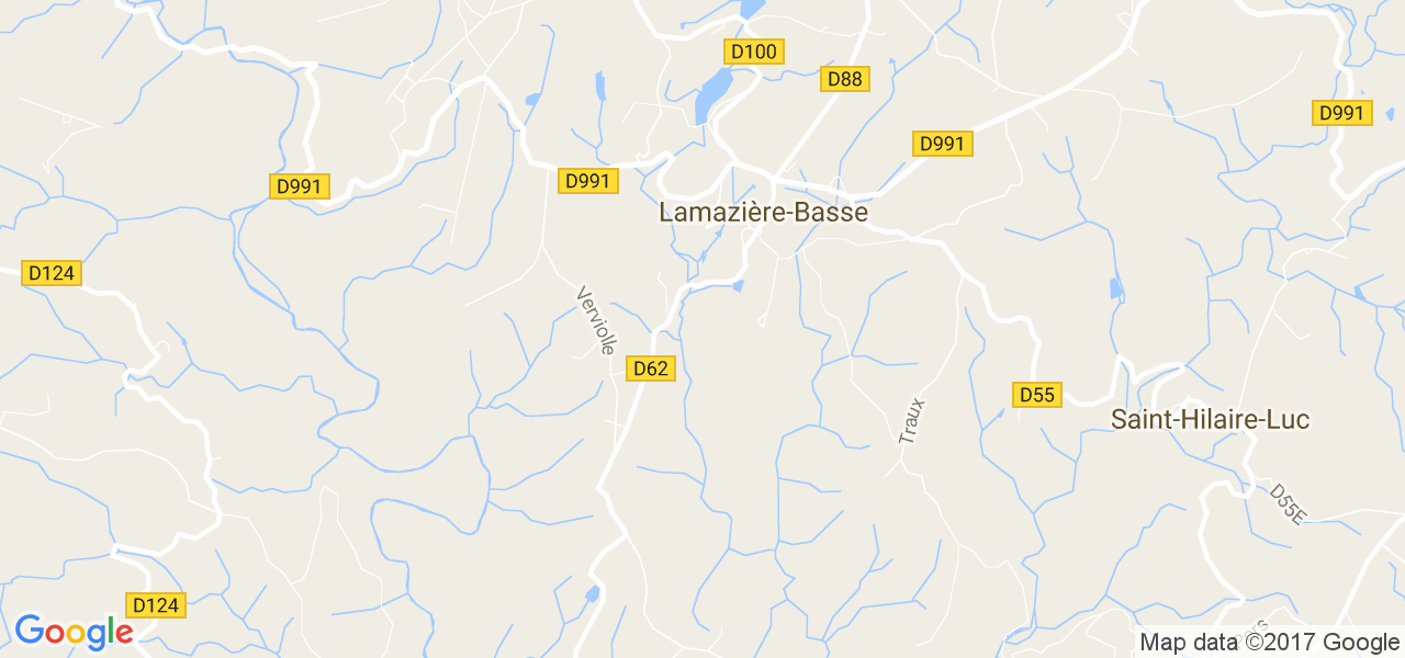 map de la ville de Lamazière-Basse