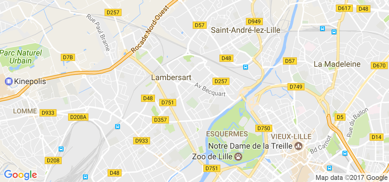 map de la ville de Lambersart