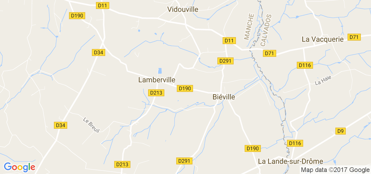 map de la ville de Lamberville