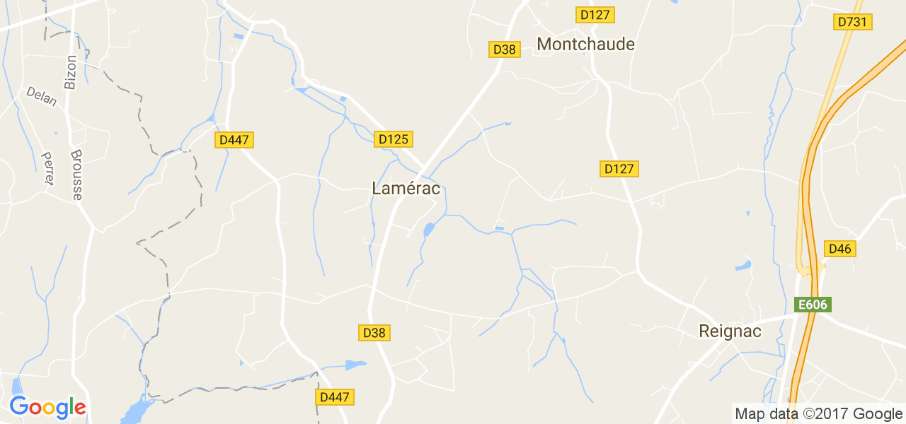 map de la ville de Lamérac