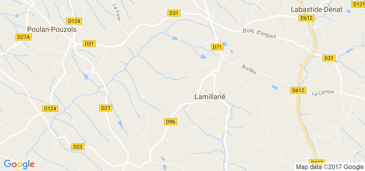 map de la ville de Lamillarié