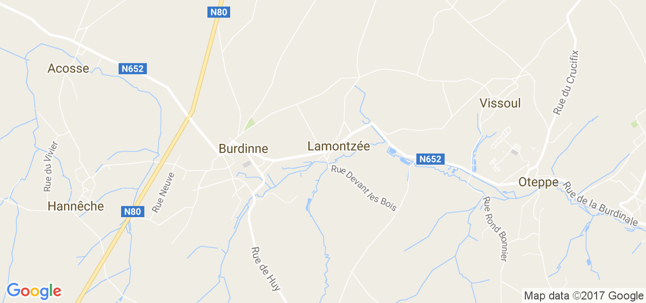 map de la ville de Lamontzée