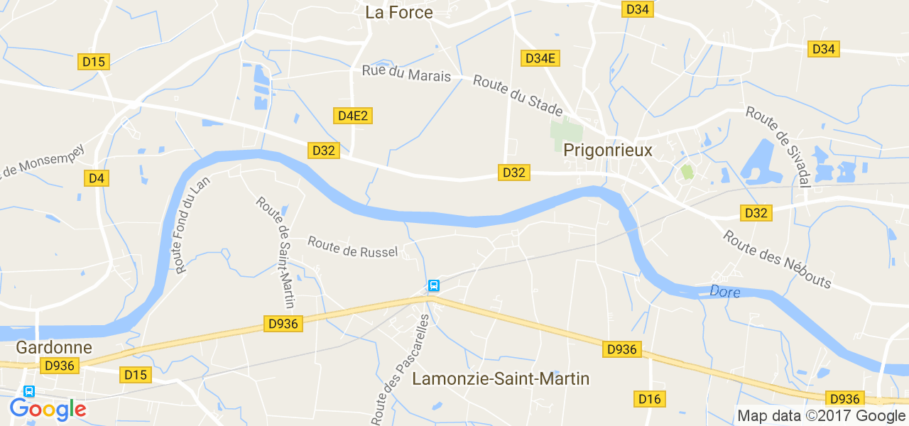 map de la ville de Lamonzie-Saint-Martin