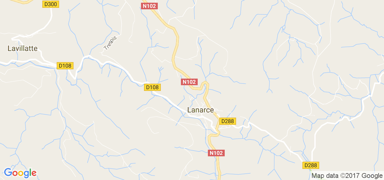 map de la ville de Lanarce