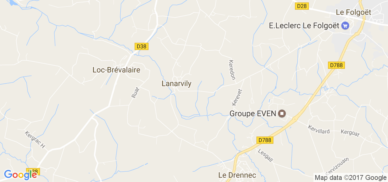 map de la ville de Lanarvily