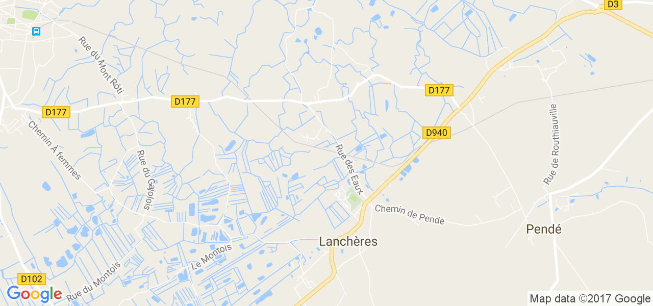 map de la ville de Lanchères