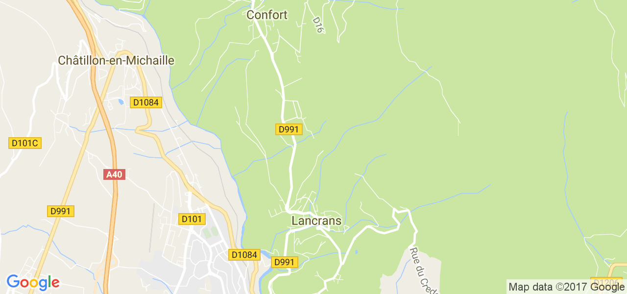 map de la ville de Lancrans