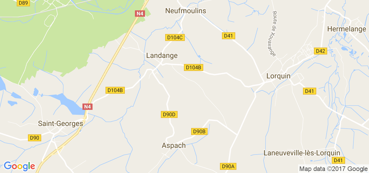 map de la ville de Landange