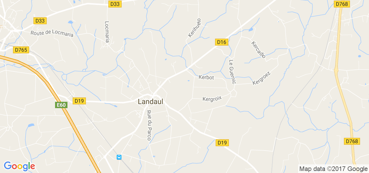 map de la ville de Landaul