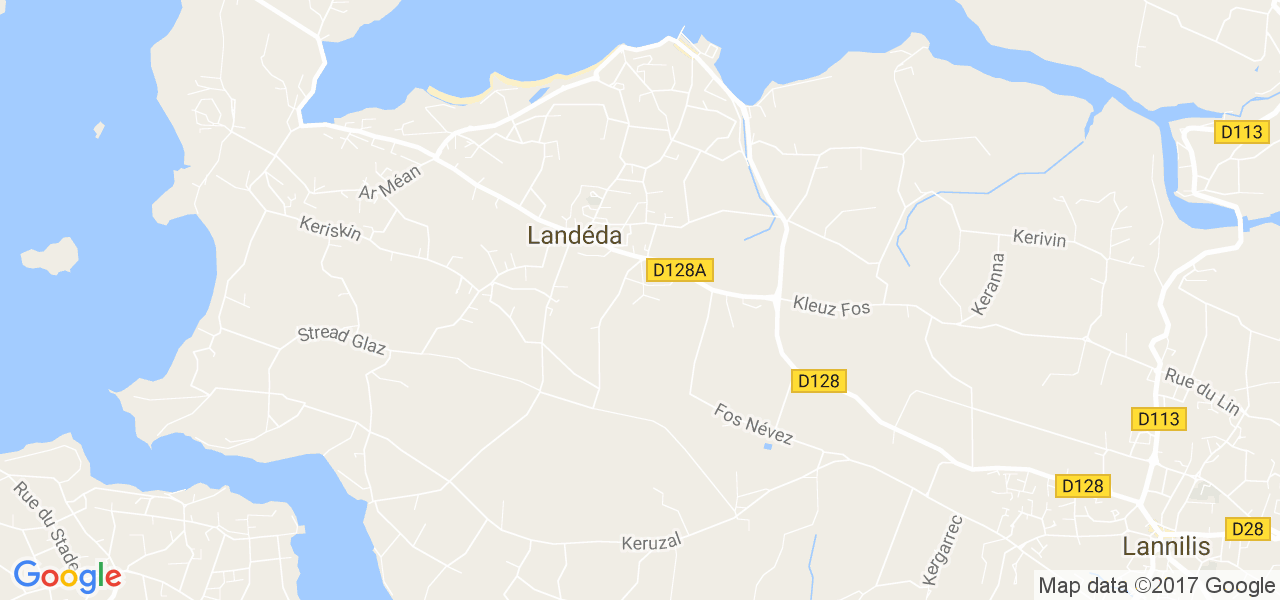 map de la ville de Landéda