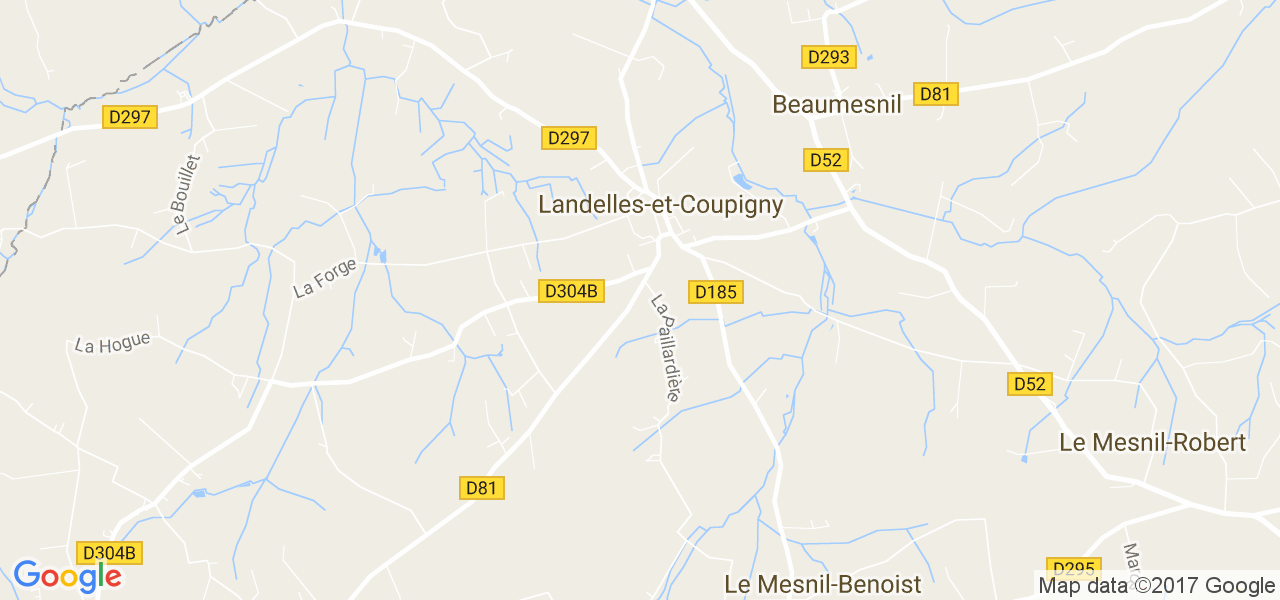 map de la ville de Landelles-et-Coupigny