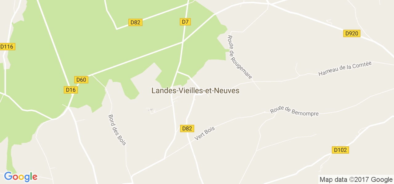 map de la ville de Landes-Vieilles-et-Neuves