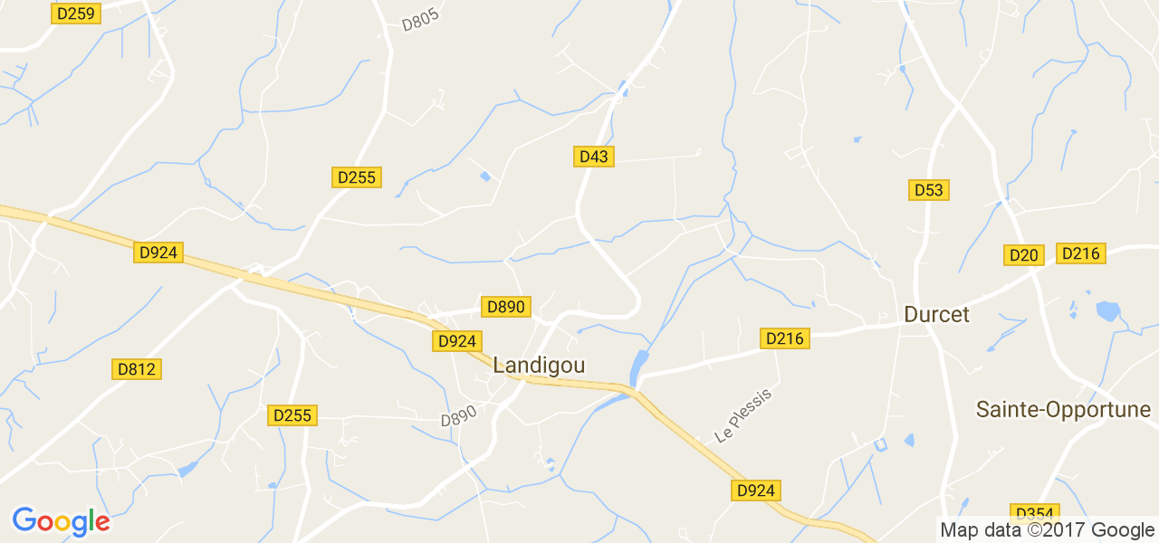 map de la ville de Landigou