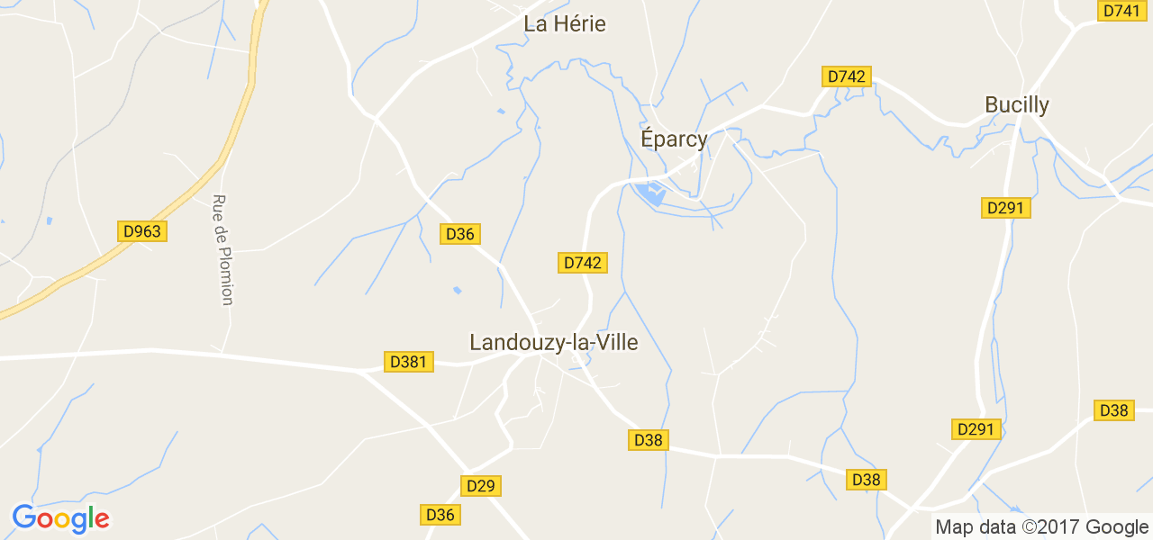 map de la ville de Landouzy-la-Ville