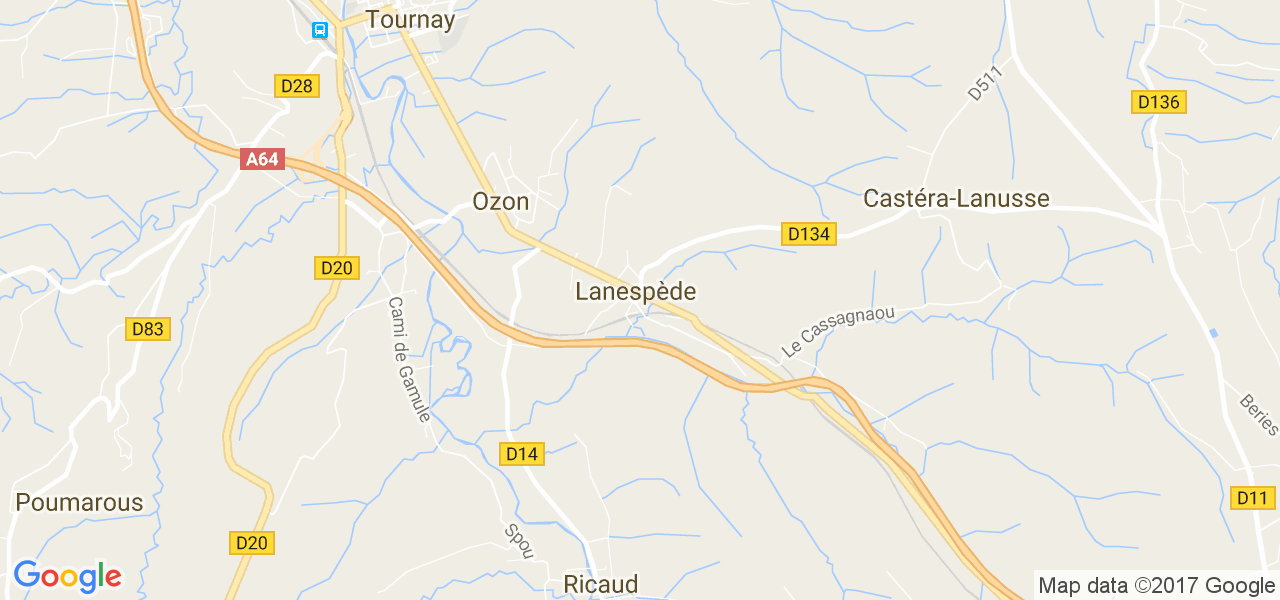 map de la ville de Lanespède