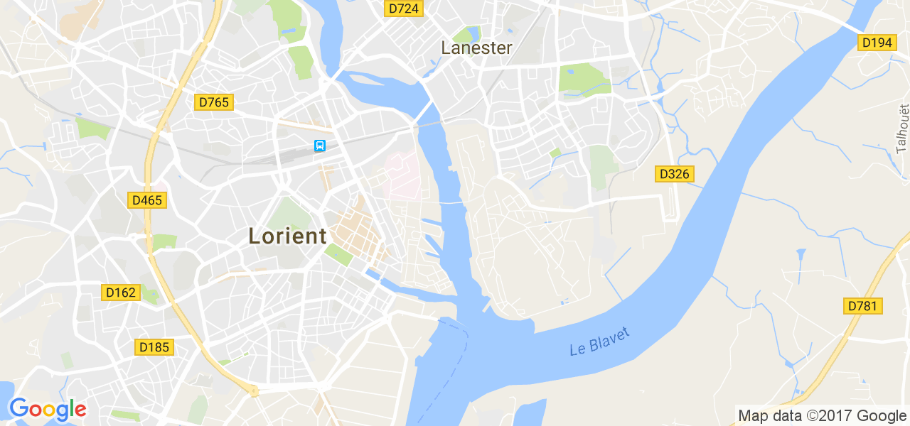 map de la ville de Lanester