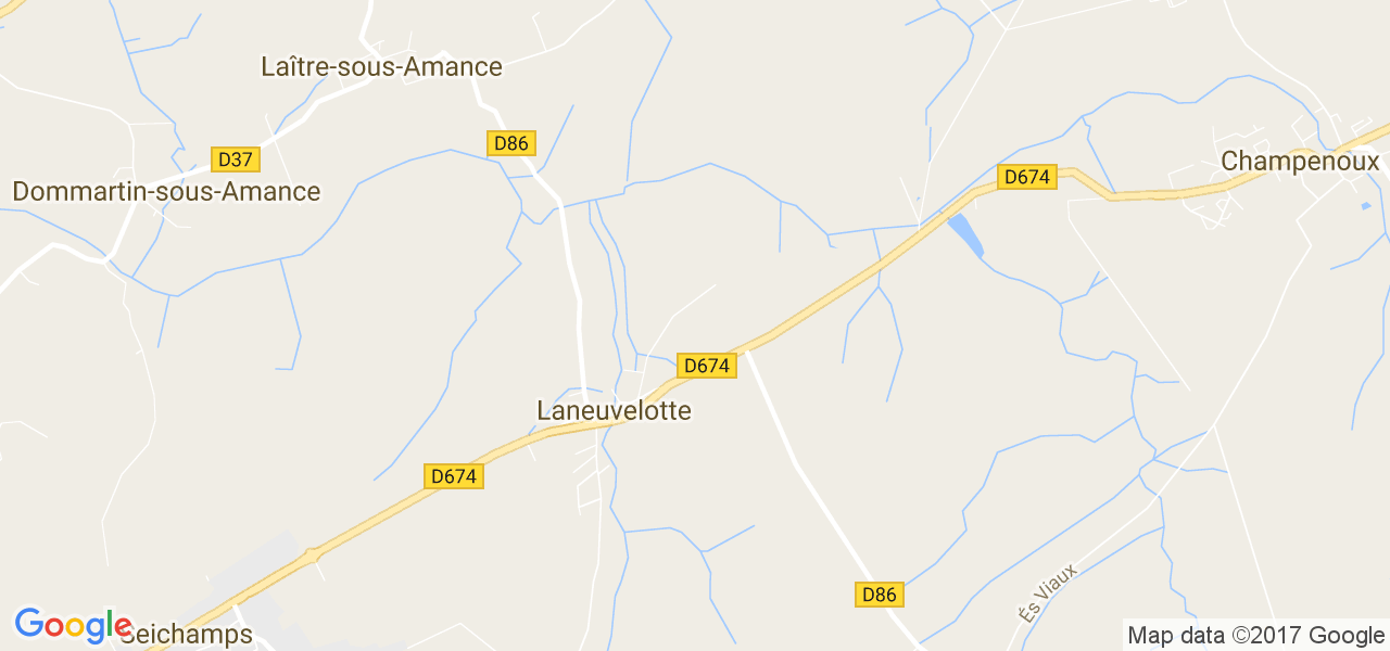 map de la ville de Laneuvelotte