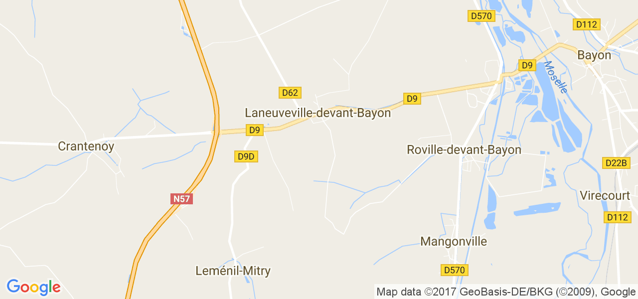 map de la ville de Laneuveville-devant-Bayon