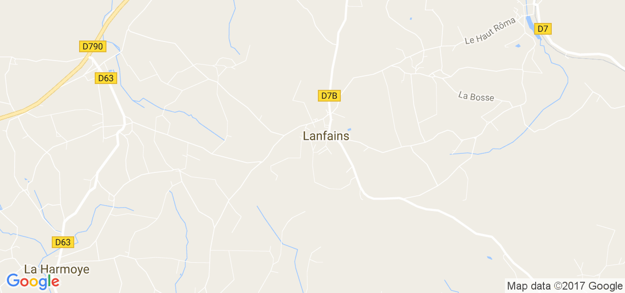 map de la ville de Lanfains