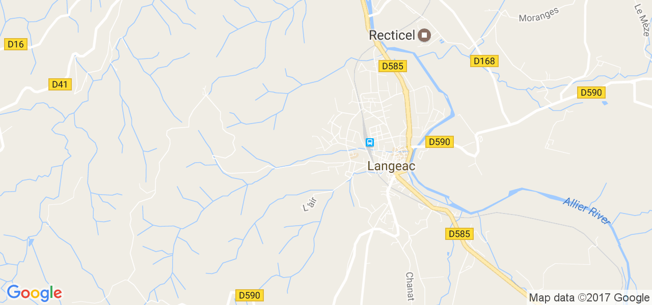 map de la ville de Langeac