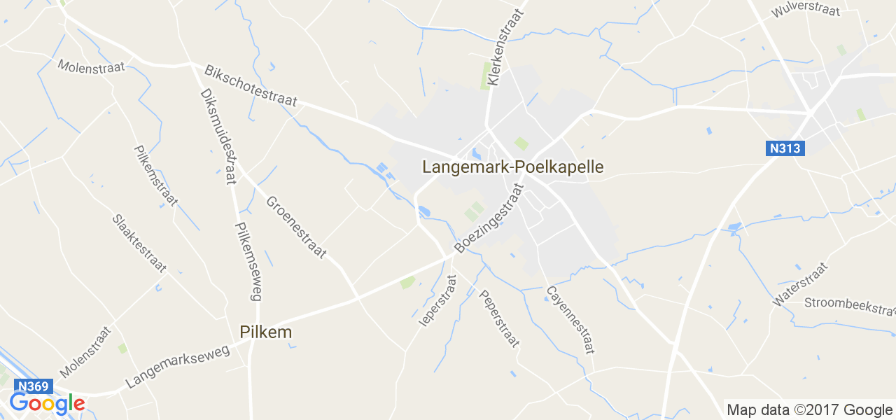 map de la ville de Langemark