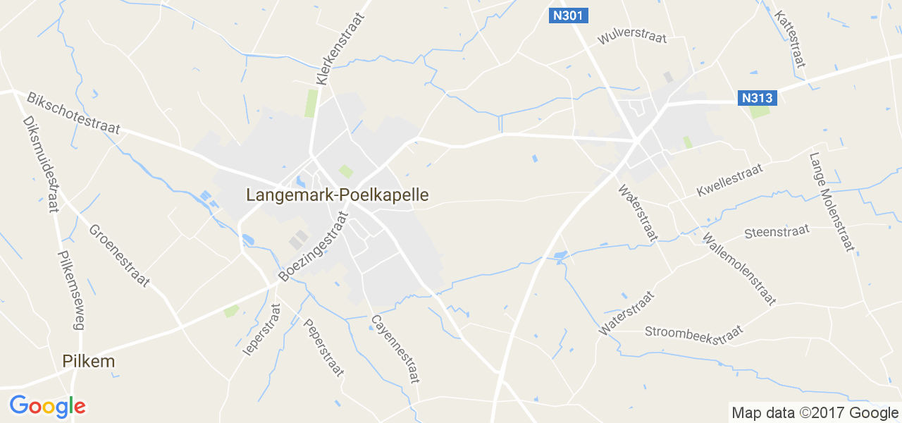 map de la ville de Langemark-Poelkapelle