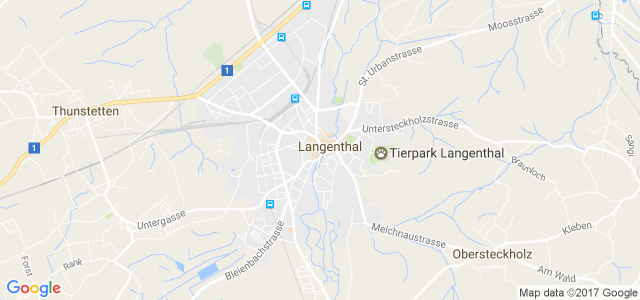 map de la ville de Langenthal