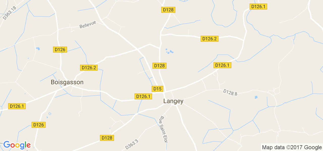 map de la ville de Langey