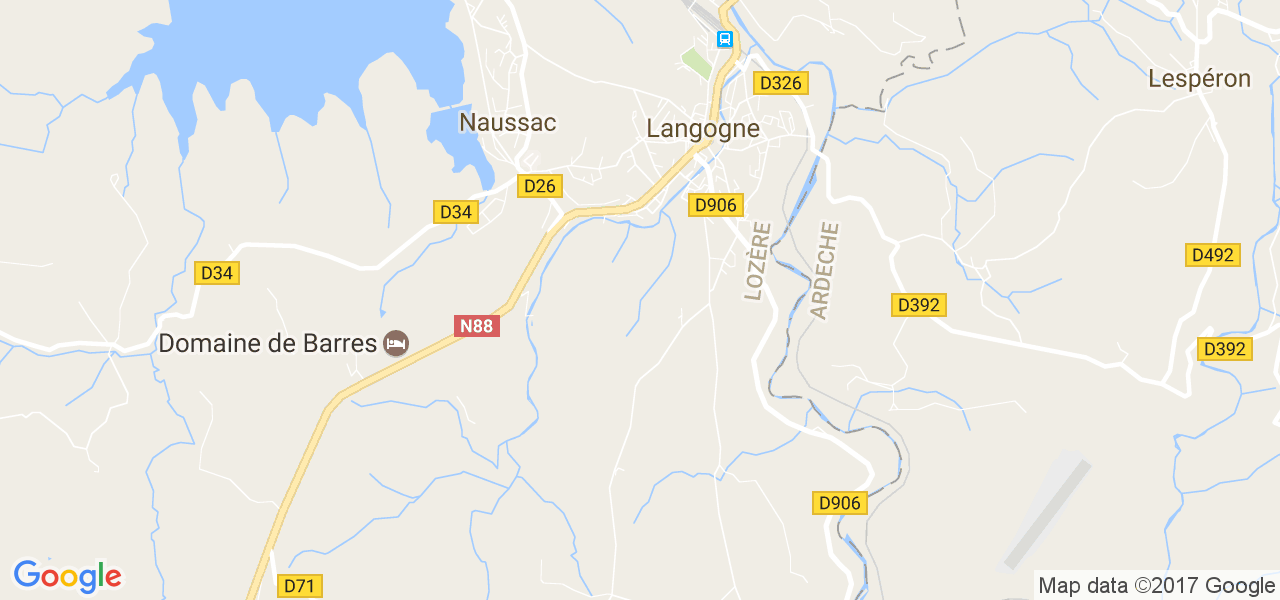 map de la ville de Langogne