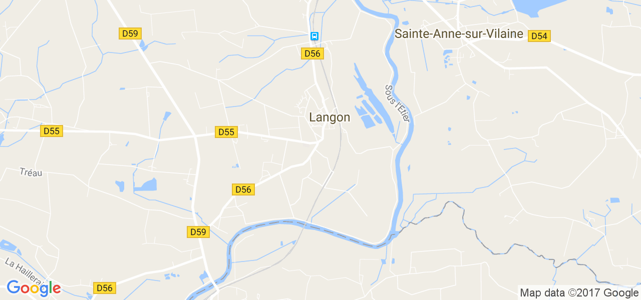 map de la ville de Langon