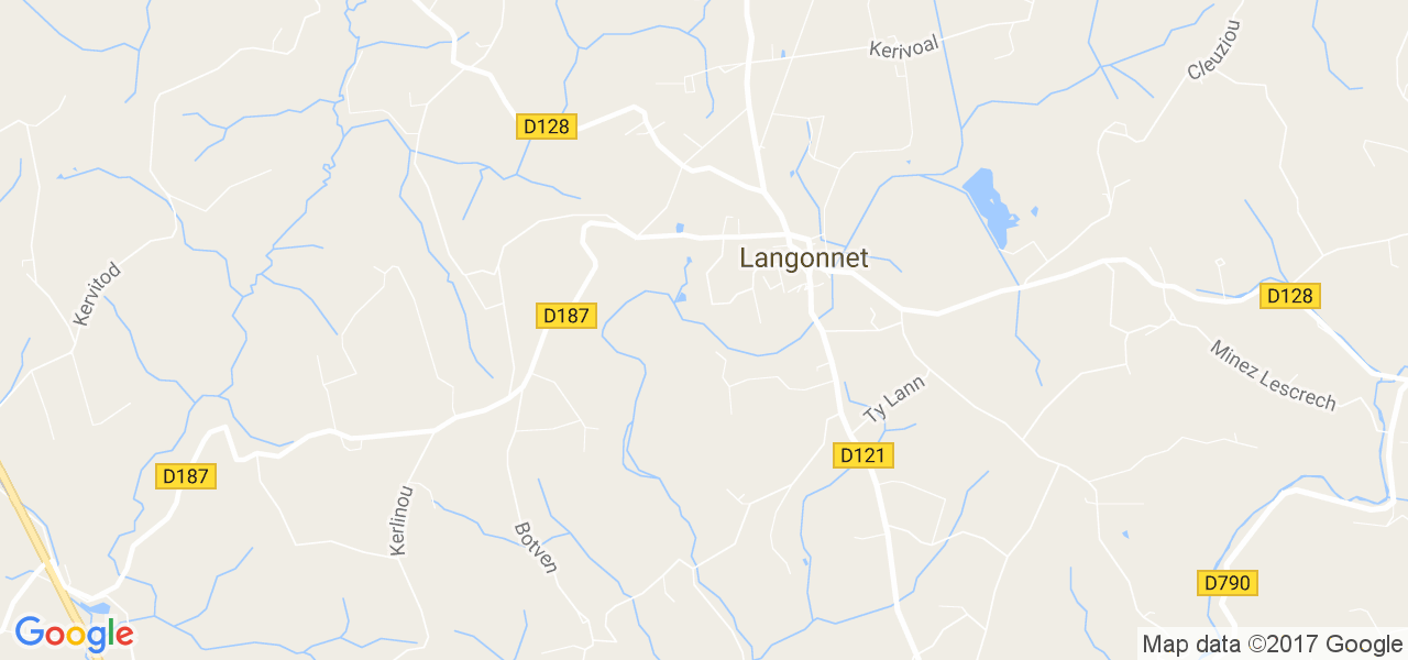 map de la ville de Langonnet