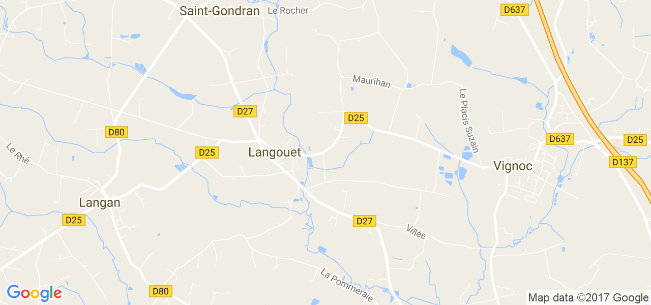 map de la ville de Langouet